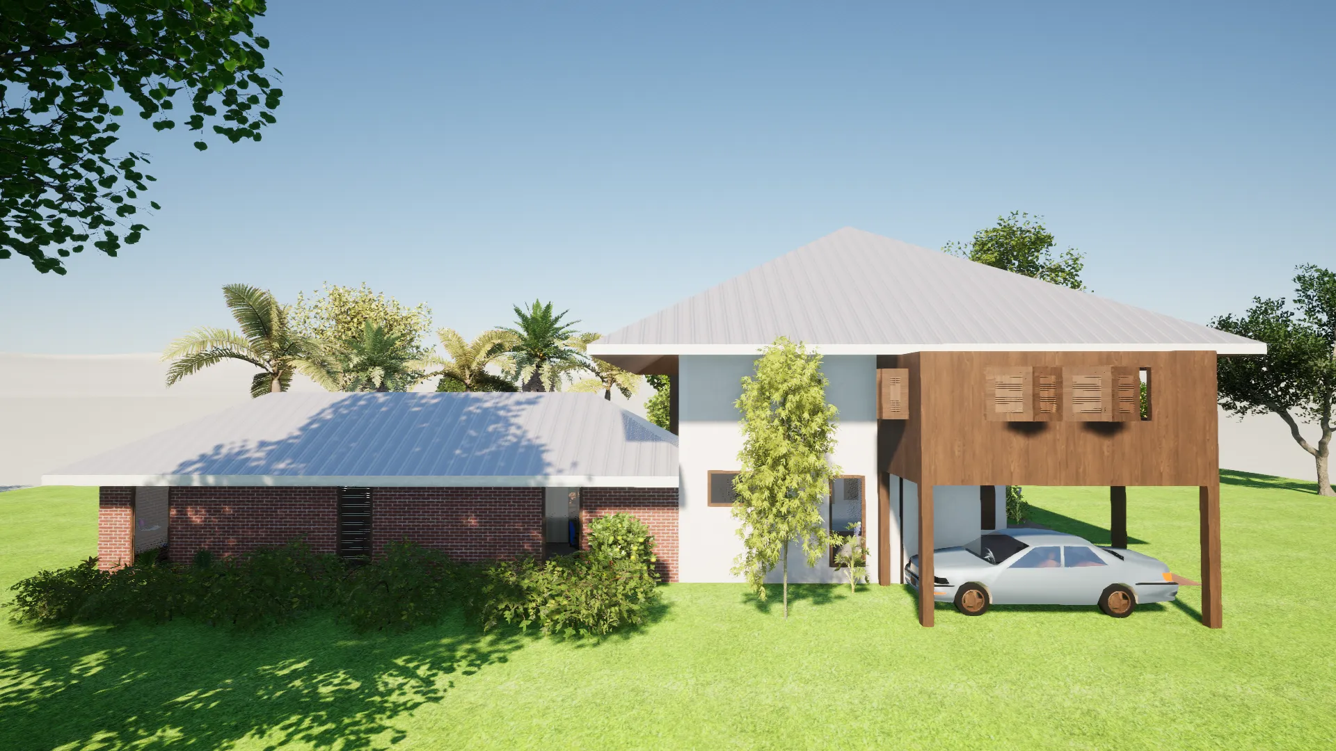 Un cocon familial et bioclimatique — Vue facade nord